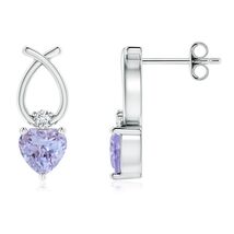ANGARA Natural Tanzanite Ribbon Earrings with Diamond in Silver for Wome... - $341.05+