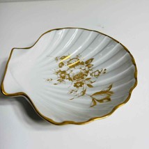 Limoges France Dish Sea Shell Trinket Hand Painted Flora Design European... - $22.50