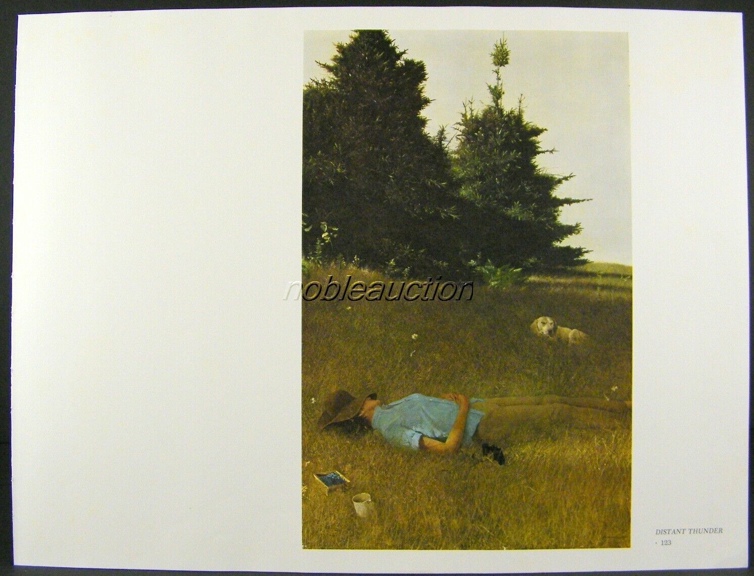 Primary image for Andrew Wyeth Gravure Print DISTANT THUNDER & BERRY BUCKET, The Farm