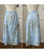 Vintage 70s Polyester A-line Skirt Blue Floral S - $31.96 CAD