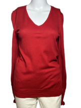 Ralph Lauren Cashmere Sweater Womens Size Medium 6 - 8 Red Black Label Gold Trim - £22.07 GBP