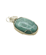 925 Sterling Silver  Vintage Aventurine Swirl Butterfly Detail Pendant  PT7718 - $116.14
