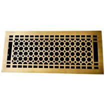Signature Hardware 301657 Honeycomb 6&quot;x14&quot; Brass Floor Register - Antiqu... - $43.90