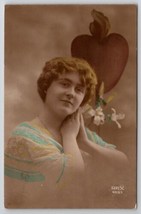 RPPC Pretty Woman Portrait 1918 Ashtabula To Jefferson OH Postcard A38 - £11.77 GBP
