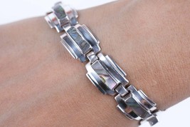 Vintage Mexican Sterling mother of pearl link bracelet - £58.80 GBP