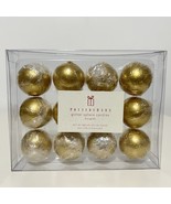 12 Pottery Barn Gold Glitter Sphere Candles 1.3” Round 3 Hr Burn Time New - $24.98