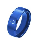 8mm Blue Assassin&#39;s Creed Ring Stainless Steel Men Band Couple Ring Size... - £20.02 GBP