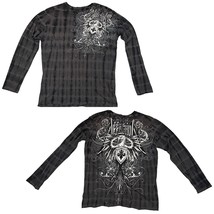Affliction Long Sleeve Graphic Tee T-Shirt Tie Dye Eagle Gray Black USA ... - £24.93 GBP