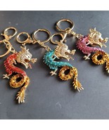 Dragon 3D Shaped Keychain Crystal Bling Bling Rhinestone Keyring Handbag... - $249.42 MXN