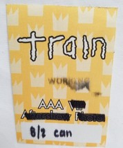 TRAIN - WORKING 2 ORIGINAL CONCERT TOUR CLOTH BACKSTAGE PASS ***LAST ONE*** - $10.00