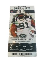 2012 INDIANAPOLIS COLTS at  NEW YORK JETS TICKET STUB 10/14 ANDREW LUCK ... - $8.00