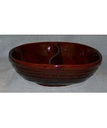 Marcrest Daisy Dot Oval Divided Baking Dish Serving Bowl Brown Glazed St... - $10.62 CAD