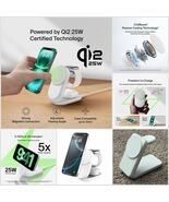 Belkin UltraCharge 3-in-1 Foldable Magnetic Charger w/ Qi2 25W, White Ro... - $87.11