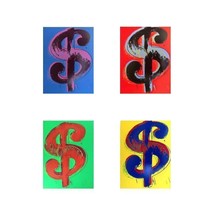 Andy Warhol &quot;Dollar Sign&quot; Silkscreen print Portfolio 4 pc Sunday B Morning COA - £1,710.37 GBP