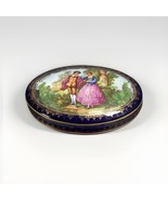 Limoges France Oval Porcelain Trinket Dish - Courting Couple Includes Po... - $19.79