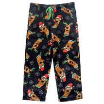 Scooby-Doo Winter Reindeer Antlers Holiday Men&#39;s Sleep Pants Black - £19.86 GBP