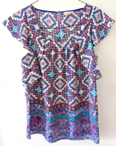 Anthropologie Meadow Rue multi color pattern blouse top shirt women&#39;s size 10 - £11.70 GBP