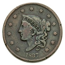 1837 M Lettres Grand Cents En Fin État, Marron Couleur, Beau Détail - $994.35 MXN