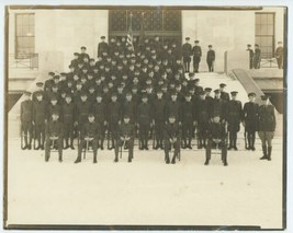 WWI era US Army Cadets Class In Dress Uniform Picture Photo Black And White - £35.20 GBP