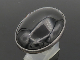 925 Silver - Vintage Black Onyx Large Heavy Cocktail Ring Sz 5.5 - RG20435 - $124.03