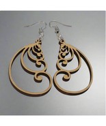 Handmade Fibonacci Spiral Dangle Earrings – Lightweight Wooden Statement... - $24.99 CAD