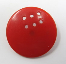Red Plastic Metal Shank Button 1&quot; 6 Holes for Lacing Vintage Blouse Cost... - £7.77 GBP