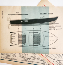 1950 Scud Fishing Boat Blueprint Diagram Mechanix Illustrated 3 Pages DWF25 - $29.99