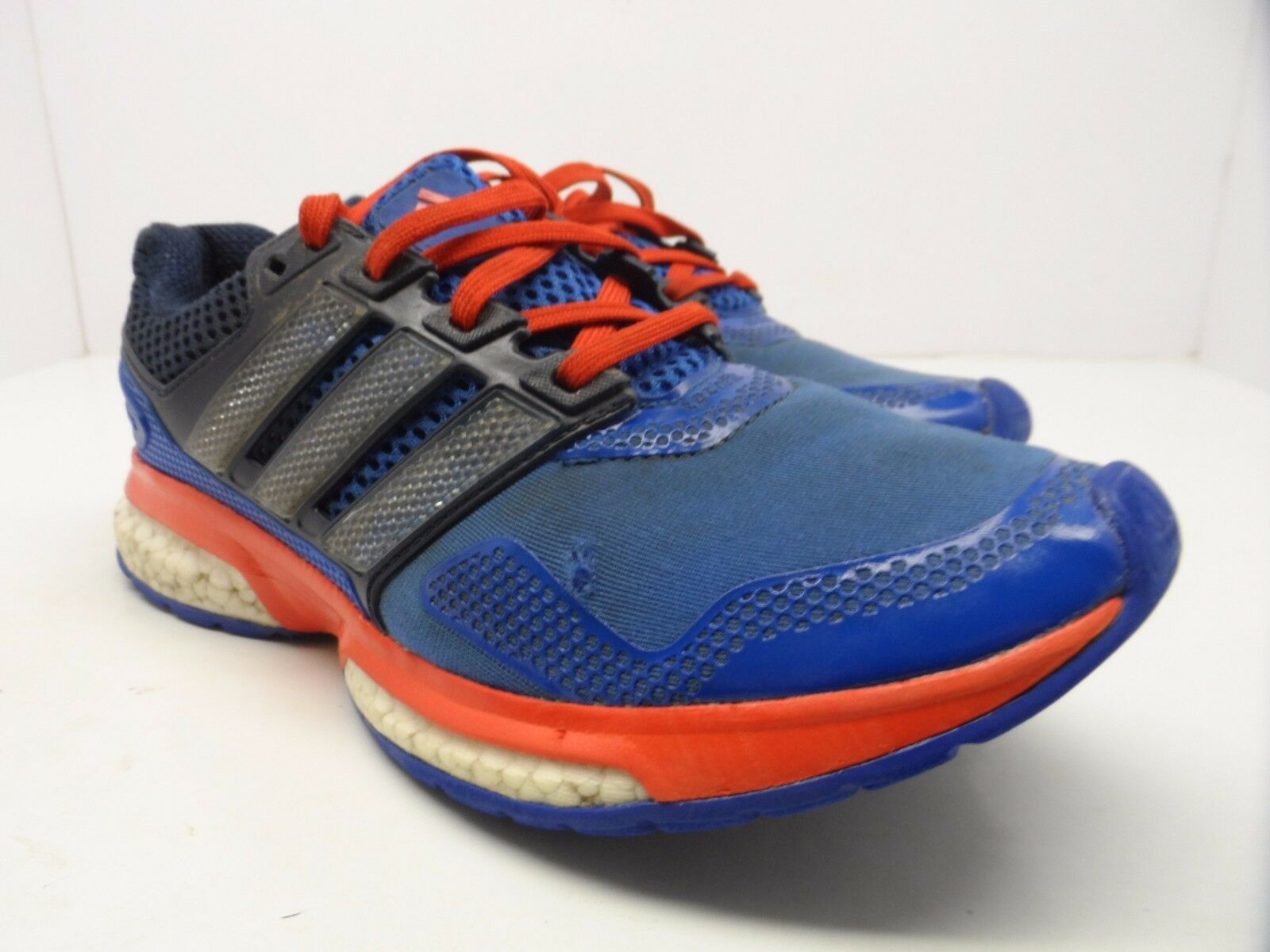 adidas Men&#39;s Response Boost 2 Techfit Running Shoe Blue/White/Bold Orang... - $14.24