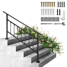 VEVOR Handrail with Fence for Outdoor Steps, Fits for 4-5 Steps, Matte B... - $97.99