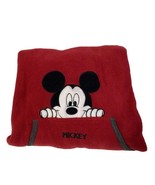 Mickey Unlimited Fleece Hooded Sweatshirt Sz XL Pouch Red with Embroidery - $27.27 CAD