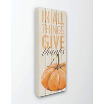 Stupell Industries Give Thanks Pumpkin Rustic Farm Fall Wood Textured Word Desig - $55.99