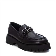 Xti women&#39;s leather moccasins in Black - size 7 - £105.20 GBP