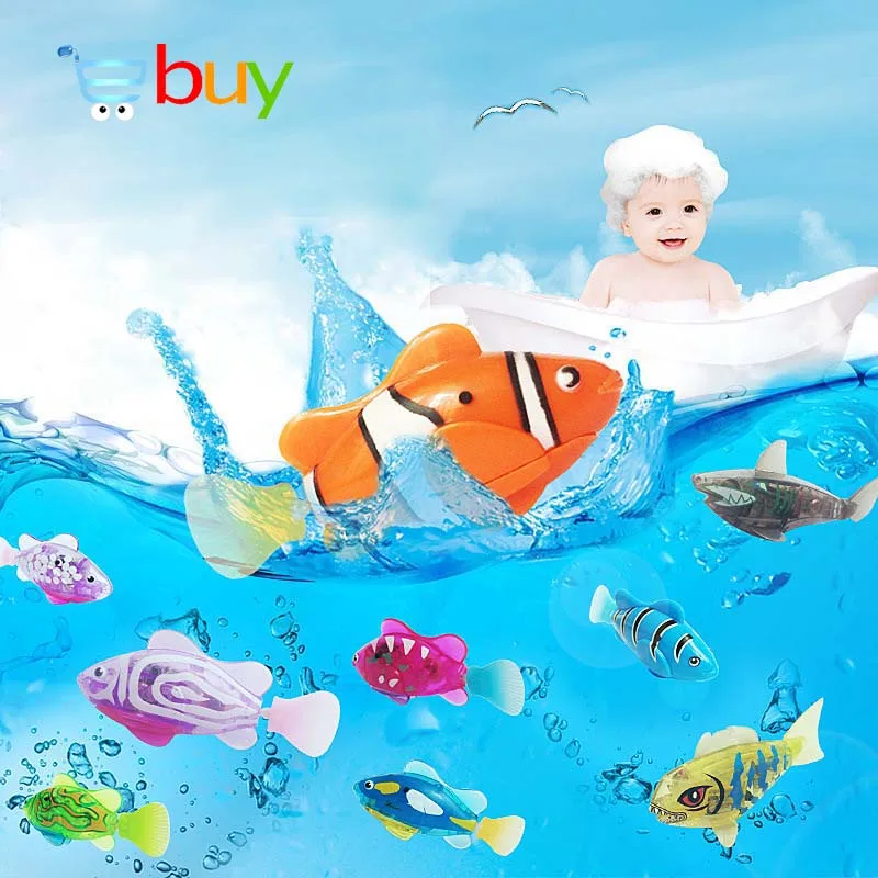 Flash Swimming Electronic Pet Fish Bath Toys for Children Kids Bathtub Battery - £10.32 GBP