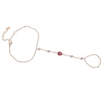 Wristlet slave bracelet with cz tear drop charm fashion european elegance women  - £16.67 GBP