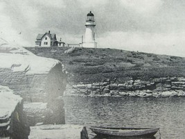 Vintage Postcard Two Lights Cape Elizabeth 1909 Lighthouse Eastern Light... - $17.81