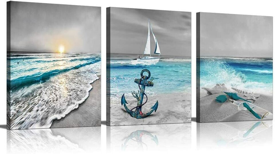 Primary image for Canvas Wall Art Home Decoration 3 Piece Modern Painting on Canvas Prints (Beach)