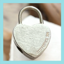 Tiffany & Co. Please Return to Sterling Silver 925 Heart Padlock Charm Pendant image 9