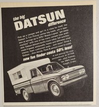 1968 Print Ad Datsun 1/2 Ton Pickup Truck with Camper Costs 50% Less - £7.95 GBP