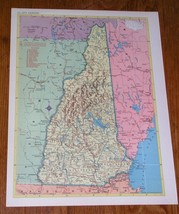 1953 Vintage Map Of New Hampshire / Verso Nevada - £13.44 GBP