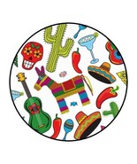 30 Fiesta party stickers favors cinco de mayo round birthday lollipop labels - $7.49