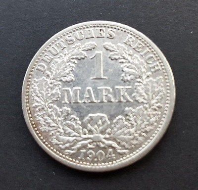 Primary image for GERMANY 1 MARK SILVER COIN 1904 F XF NR