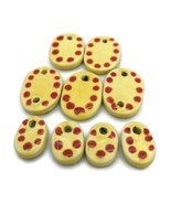 Handmade Clay Charms 9 Pcs Large Ceramic Yellow Pendant For Necklace or ... - £47.04 GBP