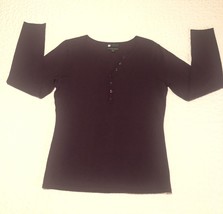 Carole Little Wool Sweater Size M Extrafine Merino Wool Lightweight Dark Wine - £16.09 GBP
