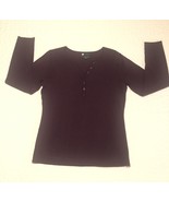 Carole Little Wool Sweater Size M Extrafine Merino Wool Lightweight Dark... - £16.38 GBP