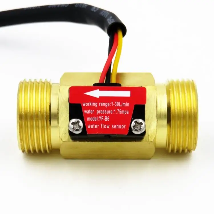 B6 DN20 G3/4&#39;&#39; OD25.4mm Water Flow Hall Sensor Switch 1-30L/min Flow Meter For I - £163.61 GBP