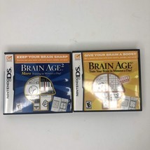 Brain Age 1 and 2 Game Lot (Nintendo DS NDS) Tested W/ MANUAL - £4.99 GBP