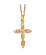 10K Tri-Color Gold Black Hills Gold Cross Necklace - €184,22 EUR