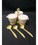 MCM Vintage Tupperware 757-3 Condiment Caddy Server, Lids &amp; Spoons VERY ... - $26.64 CAD