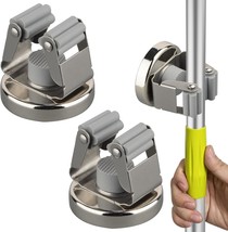 Ulibermagnet Magnetic Mop Broom Holder,Heavy Duty Movable, 2 Pack/Silver - $36.29