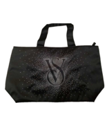 Victoria Secret Shine Black Tote Bag Black Friday VS Logo Sparkly Bling ... - $32.84 CAD